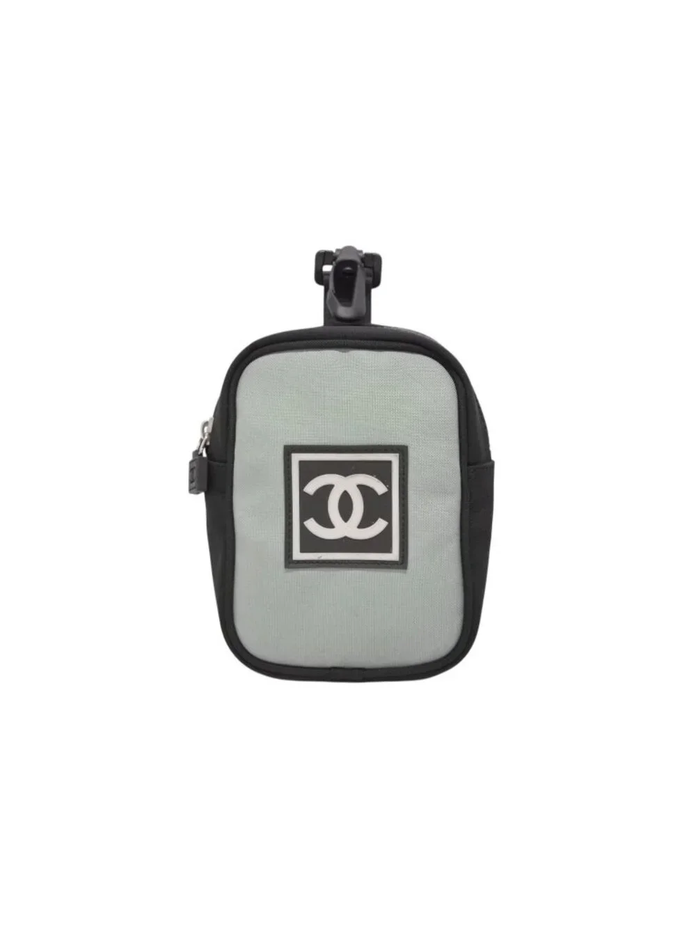 Chanel Pouch Sports Line CC Logo Black Green Nylon Patch